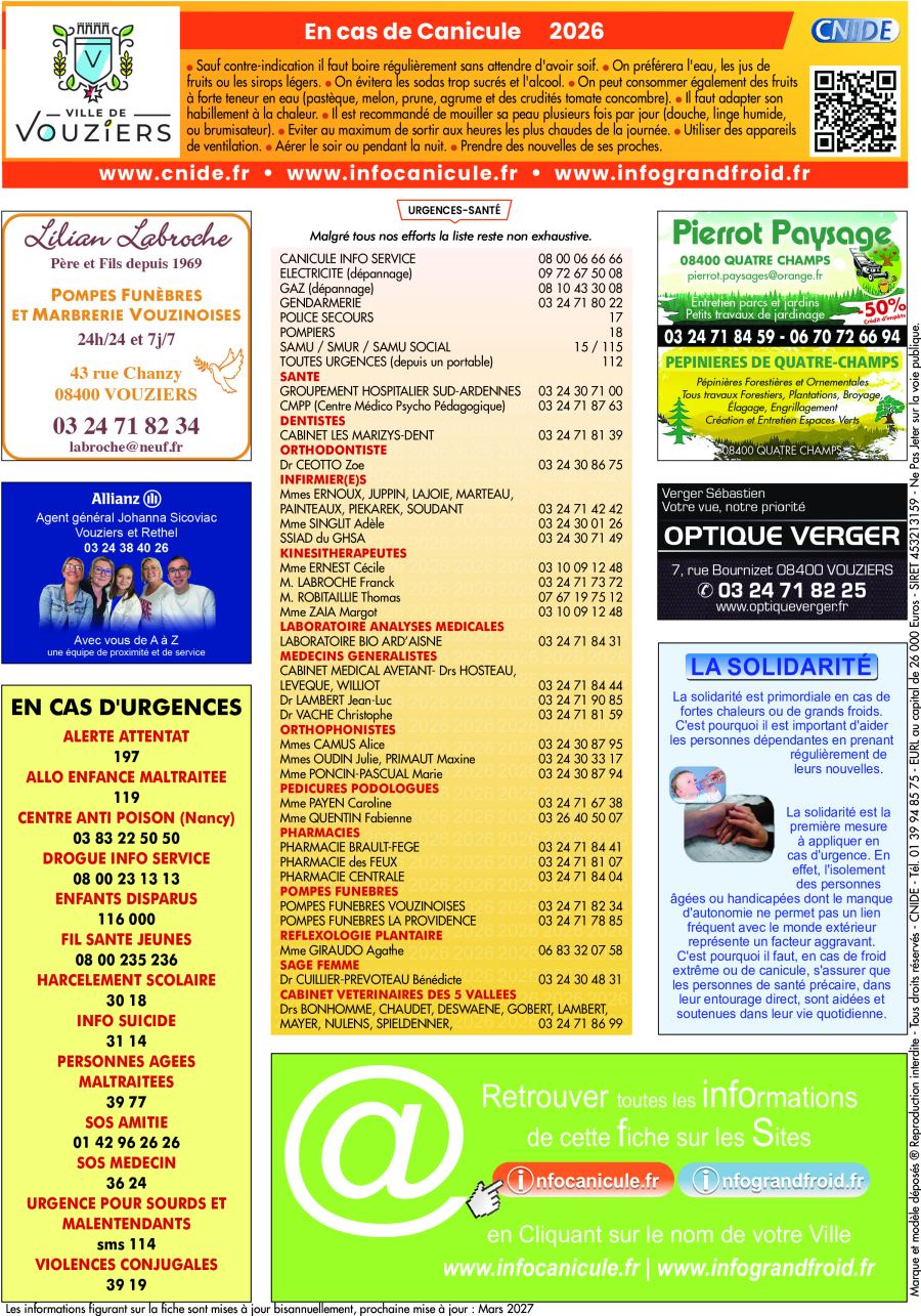Fiche d'urgence